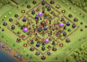 TH10 Farming Base: Anti 3 Stars & Anti Air Layout - COC #19850