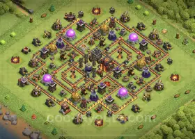 TH10 Farming Base: Anti-Air Hybrid Layout for COC #19882