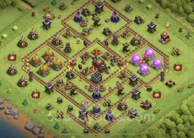 Best Anti 2-Star TH10 Base – Hybrid & Link for Clash of Clans #19917