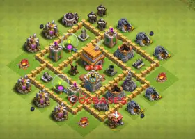 Top Town Hall 5 Hybrid Base - Anti 2 Stars for Clash of Clans #19921