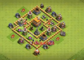 Town Hall 5 Hybrid Base: Anti-Air & Ground Setup | Clash of Clans #19959