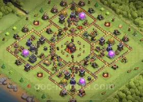 Best Anti 3 Star TH10 Base - Hybrid Design & Link #19969