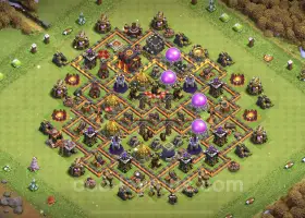 TH10 Farming Base Link: Anti 3 Stars Hybrid Layout - COC #19974