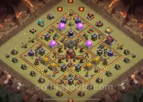 Best Anti 2 Stars TH10 War Base - Hybrid Link 2025 #19984