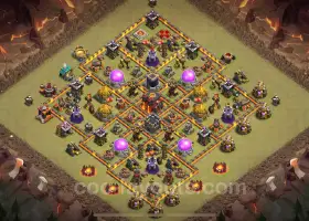 Best TH10 War Base Link 2024 - Max Levels & Hybrid Defense #20012