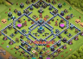 Top Town Hall 13 Hybrid Base - Anti 3 Star Design | COC #20045