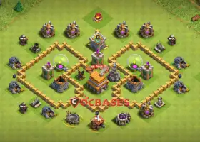 Town Hall 5 Hybrid Base: Anti 3-Star Strategy | CoC #20051