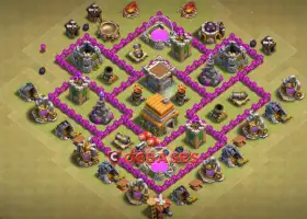 Top Town Hall 6 War Base: Anti-Air & Trophy Protection #20065