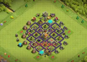 Town Hall 7 Hybrid Base - Anti 3 Star, Compact Design #20101