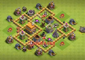 Town Hall 5 Hybrid Base: Anti 3 Stars & Trophy Farming #20105