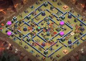 Top Town Hall 14 Trophy Base: Anti 3 Stars & Air Defense #20121