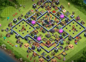 Top Town Hall 14 Farming Base: Anti 3 Star & Trophy Link #20145