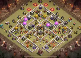 Top TH11 War Base 2025: Anti-Everything Hybrid Layout #20168