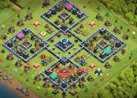 Top Town Hall 13 Trophy Base: Anti 3-Star Symmetric Design #20171