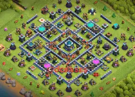 Town Hall 13 Trophy Base: Anti 3 Stars, Symmetric Design #20212