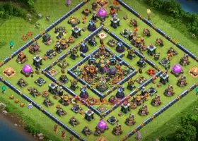 Top Town Hall 14 Hybrid Base for Farming & War in Clash of Clans #20213