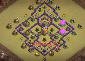 Top Town Hall 7 War Base: Anti-Air Island Design | COC #20252