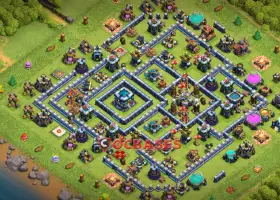 Town Hall 13 Trophy Base - Anti 3 Star, Symmetric Design #20264