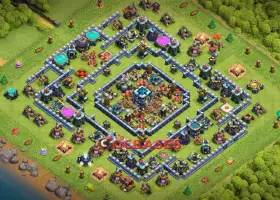 Town Hall 13 Trophy Base: Anti 3 Stars Symmetric Design #20283