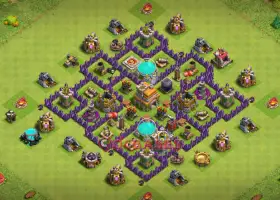 Best Town Hall 7 Hybrid Base: Anti 3-Star & Compact Design #20292