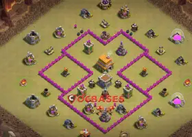 Top Town Hall 6 War Base: Anti-Dragon & Anti-Hog Layout #20298