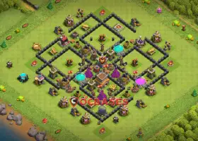 Optimal Town Hall 8 Hybrid Base: Anti 3 Stars & Trophy Boost #20312