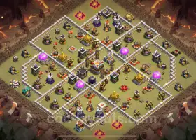 Top Anti 2 Stars War Base TH11 - Clash of Clans 2024 #20336