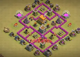 Town Hall 6 War Base: Compact Anti-Ground Strategy in CoC #20348