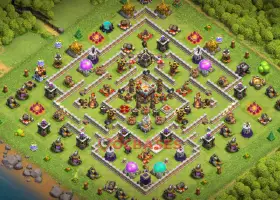 Best Town Hall 11 Hybrid Base: Anti 2/3 Stars & Air Defense #20373