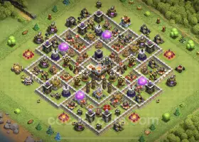 TH11 Farming Base Link | Anti 3 Stars Hybrid Design - COC #20424