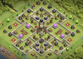 Top Hybrid Anti-Dragon TH11 Base - Clash of Clans Link #20427