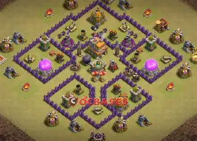 Town Hall 7 War Base: Anti-Dragon & Anti-3 Star Layout #20432