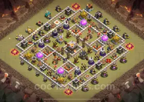 Best TH11 War Base 2024: Anti-Air Hybrid with Link #20437