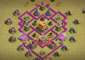 Top Town Hall 6 War Base - Anti Air & 3 Star Defense #20445