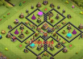 Top Town Hall 8 Hybrid Base for Clash of Clans - Anti 3 Stars #20452