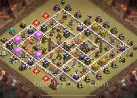 Top Anti 2 Stars TH11 War Base with Link - Clash of Clans #20453