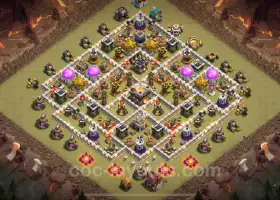 Best Anti 2 Stars TH11 War Base 2025 - Hybrid with Link #20473