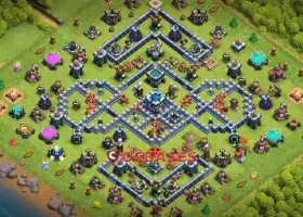 Top Town Hall 13 Trophy Base - Anti 3 Stars & Symmetric Design #20495