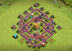 Top Town Hall 6 Hybrid Base | Anti-2 Stars, Compact Design #20581