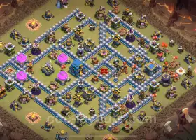 Top Anti 2 Stars TH12 War Base - Hybrid Design & Link #20592