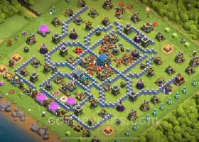 Top Anti 2 Stars TH12 Base Copy for Legend League #20595