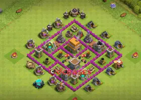 Top Town Hall 6 Hybrid Base: Anti-2 Stars & Compact Design #20644