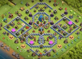 Best Hybrid TH12 Base Copy: Anti-Everything Defense #20665