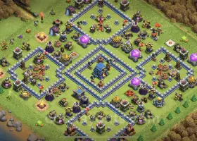 Best Anti 2 Stars TH12 Base - Clash of Clans Defense #20667