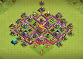 Best Town Hall 6 Hybrid Base: Anti 2 Stars & Compact Design #20668