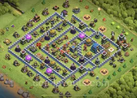 TH12 Farming Base - Anti 3 Stars Hybrid Layout for COC #20772