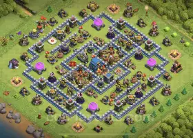 Best Anti 2 Stars TH12 Base - Hybrid Design for Clash of Clans #20812