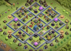 Best Anti 3 Stars TH12 Hybrid Base with Link - Clash of Clans #20854