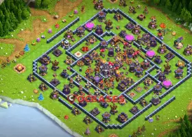 Town Hall 15 Hybrid Base: Anti 2 Stars & Queen Walk Defense #20886