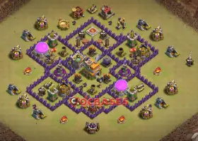 Town Hall 7 War Base: Anti 3 Stars, Symmetric Layout | CoC #20979